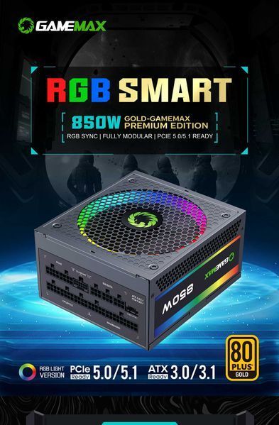 Блок живлення GameMax RGB-850 Pro ATX 3.1 PCIe 5.1 627809ua фото