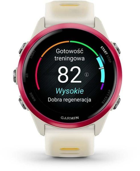 Смарт-годинник Garmin Forerunner 570 42mm Raspberry Aluminum w. Translucent Bone/Mango Band (010-02970-02/42) 621700 фото