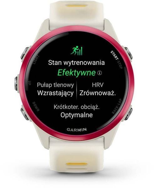 Смарт-годинник Garmin Forerunner 570 42mm Raspberry Aluminum w. Translucent Bone/Mango Band (010-02970-02/42) 621700 фото