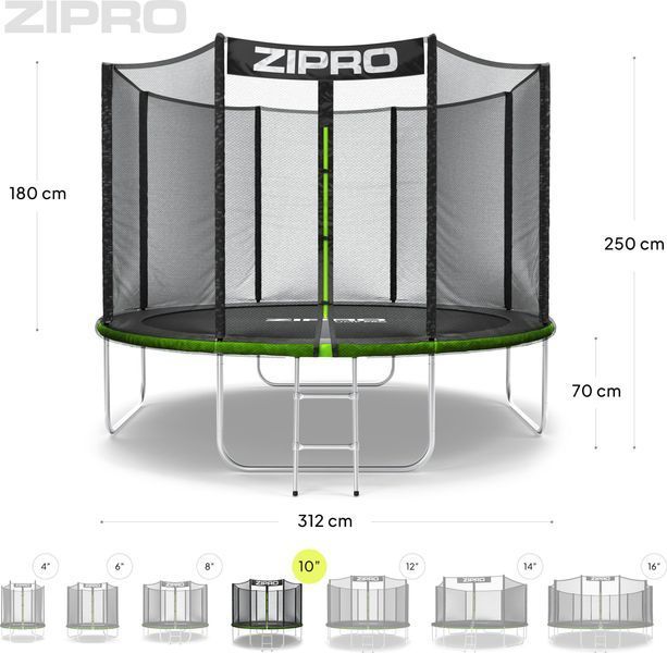 Батут Zipro Premium Jump Pro 10 FT Green 554937 фото