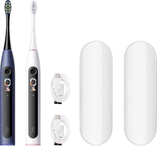 Электрическая зубная щетка Oclean X Lite S Duo Set Blue and Gray 619442 фото