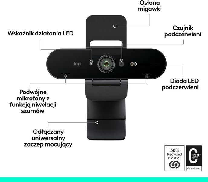 Веб-камера Logitech Brio 4K (960-001718) 590159ua фото