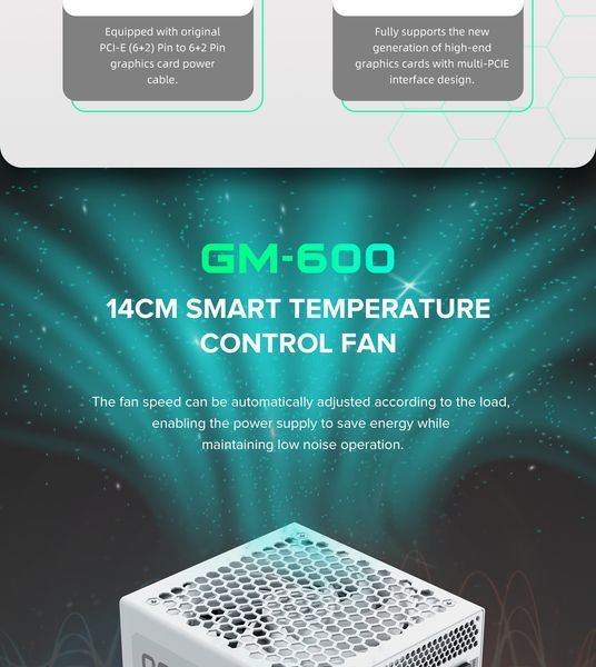 Блок живлення GameMax GM-600 Modular White 630404ua фото