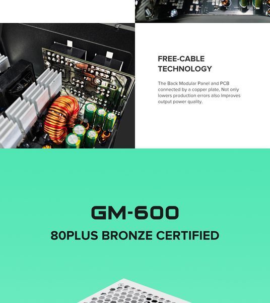 Блок живлення GameMax GM-600 Modular White 630404ua фото