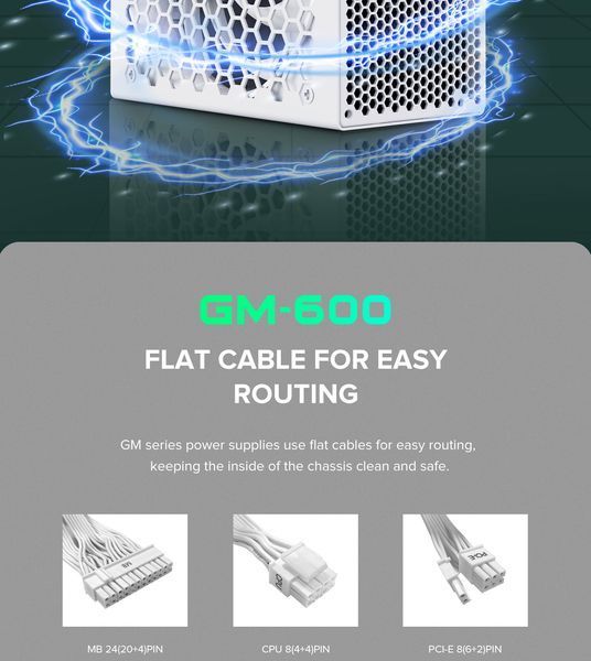 Блок живлення GameMax GM-600 Modular White 630404ua фото