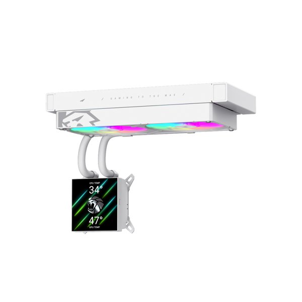Водяное охлаждение GameMax Glacier 240 LCD WH 627997ua фото