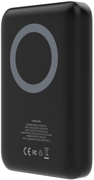 Зовнішній акумулятор (павербанк) Gogen PBMS100001B 10000mAh Black 619674 фото