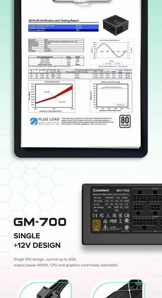 Блок живлення GameMax GM-700 Modular (6931858740524) 630405ua фото