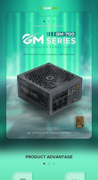 Блок живлення GameMax GM-700 Modular (6931858740524) 630405ua фото