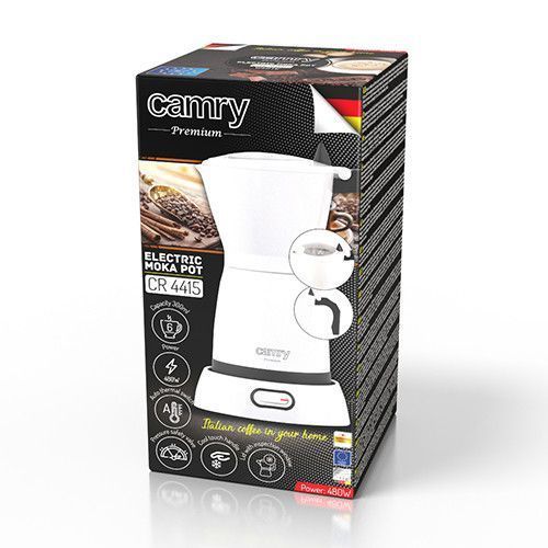 Кавоварка гейзерна електрична Camry CR 4415 Moka white (CR 4415W) 501895 фото