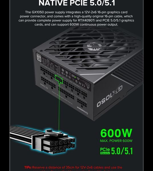 Блок живлення GameMax GX-1050 Pro BK 627769ua фото