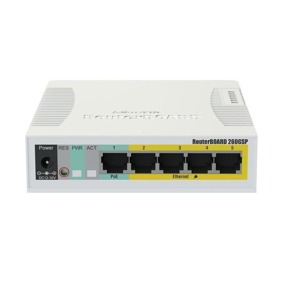 Комутатор керований рівня 2 Mikrotik RB260GSP (CSS106-1G-4P-1S) 514744ua фото