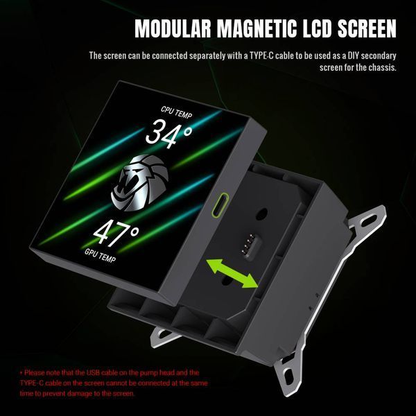 Водяное охлаждение GameMax Glacier 360 LCD BK 627998ua фото