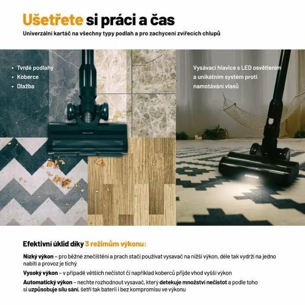 Вертикальный + ручной пылесос (2в1) Lauben Stick Vacuum 2in1 Pet Plus 400BC Black 585466 фото