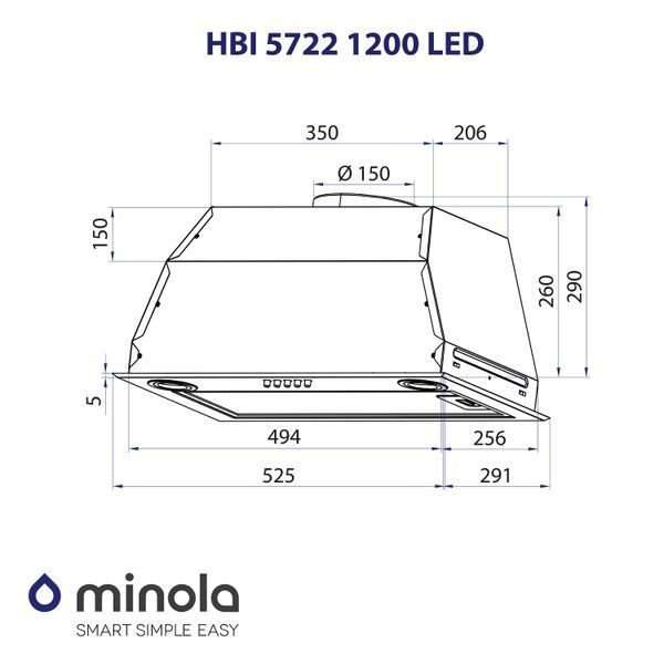 Вытяжка встроенная Minola HBI 5722 WH 1200 LED 627876ua фото