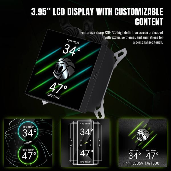 Водяное охлаждение GameMax Glacier 360 LCD BK 627998ua фото