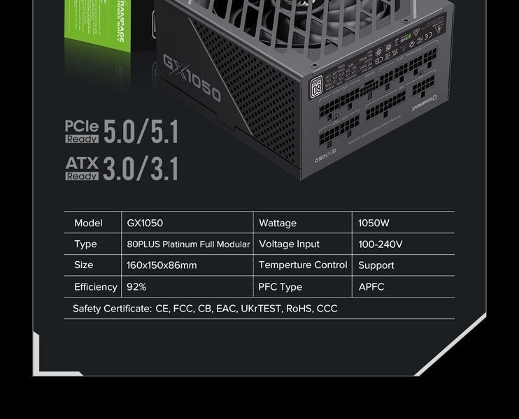 Блок живлення GameMax GX-1050 Pro BK 627769ua фото