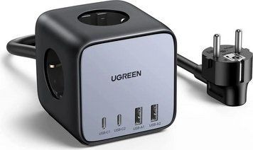 Мережевий фільтр-подовжувач Ugreen CD268 DigiNest Cube 65W Grey (60113) 626963ua фото