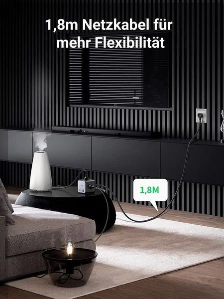 Сетевой фильтр-удлинитель Ugreen CD268 DigiNest Cube 65W Grey (60113) 626963ua фото