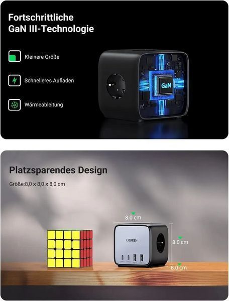 Сетевой фильтр-удлинитель Ugreen CD268 DigiNest Cube 65W Grey (60113) 626963ua фото