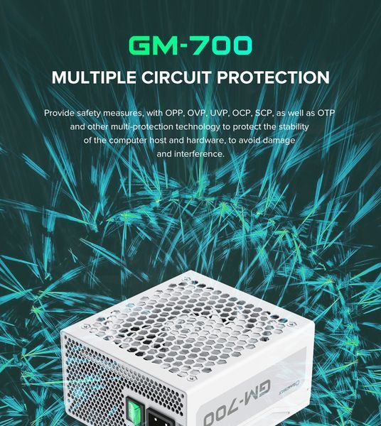 Блок питания GameMax GM-700 Modular White (6931858740579) 630406ua фото