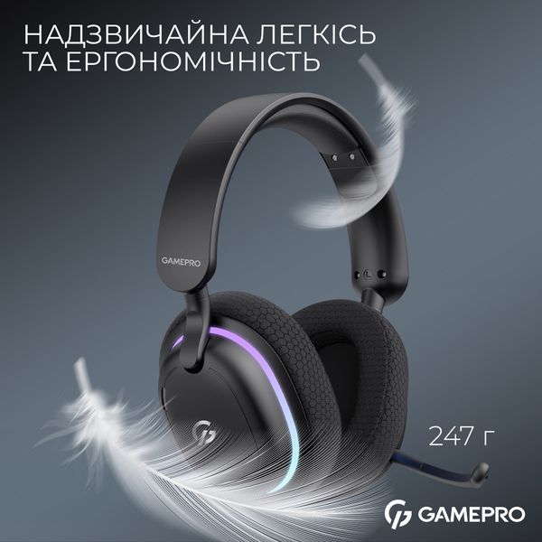 Навушники з мікрофоном GamePro Asgard Bragi RGB Black (HSW250B) 579383ua фото