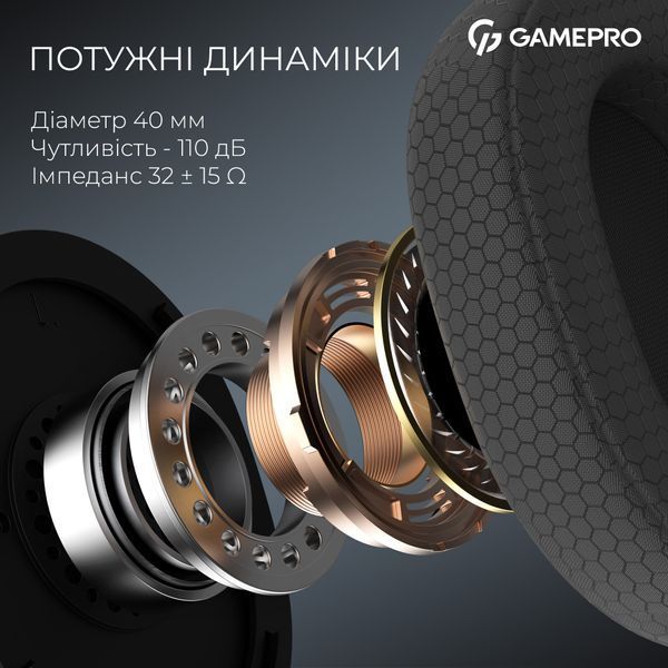 Навушники з мікрофоном GamePro Asgard Bragi RGB Black (HSW250B) 579383ua фото