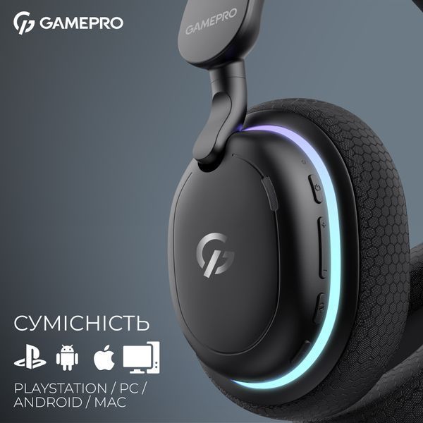 Навушники з мікрофоном GamePro Asgard Bragi RGB Black (HSW250B) 579383ua фото