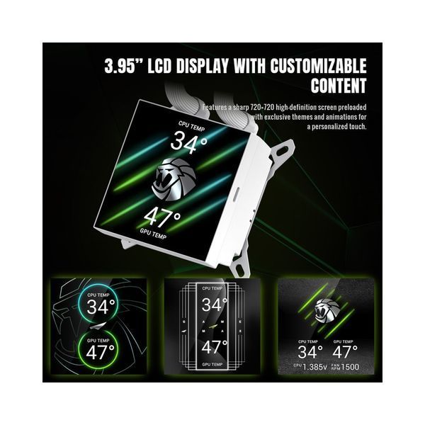Водяное охлаждение GameMax Glacier 360 LCD WH 627999ua фото