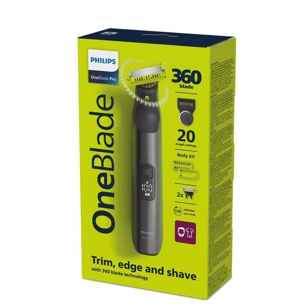 Тример для бороди та вусів/ Тример для тіла (бодігрумер) Philips OneBlade Pro 360 QP6552/15 569538ua фото