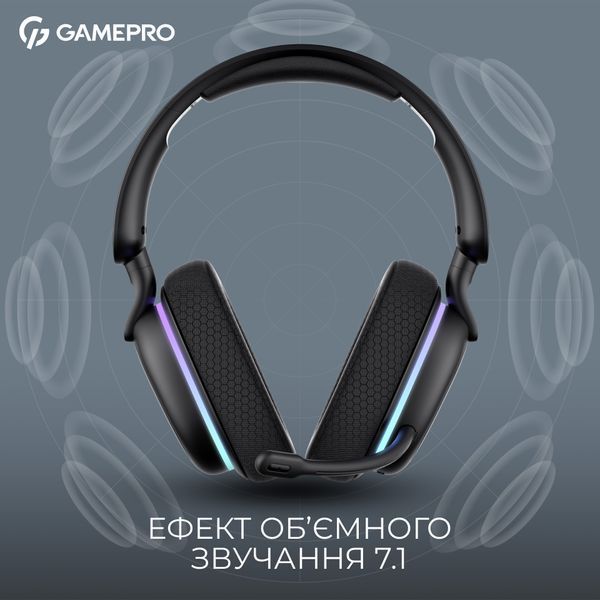 Навушники з мікрофоном GamePro Asgard Bragi RGB Black (HSW250B) 579383ua фото