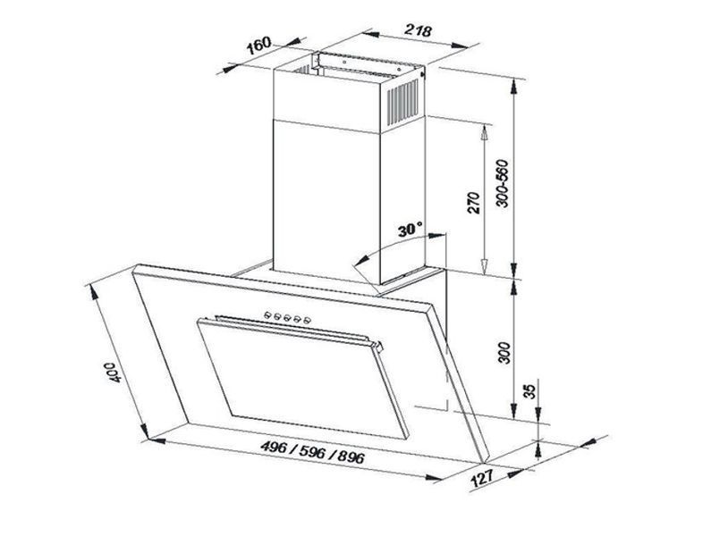 Вытяжка наклонная Maan Vertical P 2 60 Black 402547 фото