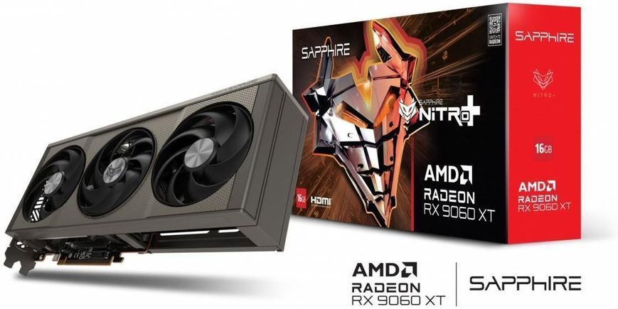 Відеокарта Sapphire Radeon RX 9060 XT 16GB NITRO+ GAMING OC (11350-01) 604150ua фото