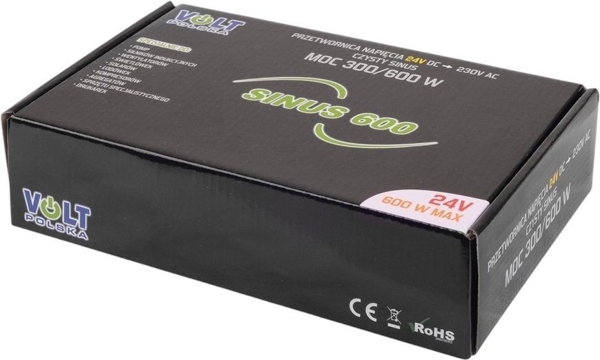 Преобразователь (инвертор) DC-AC Volt Polska Sinus 600 24V/230V 300W/600W (3SIP060024) 514881 фото