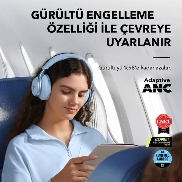 Навушники з мікрофоном Anker SoundCore Space One Latte Cream (A3035G21) 507357 фото