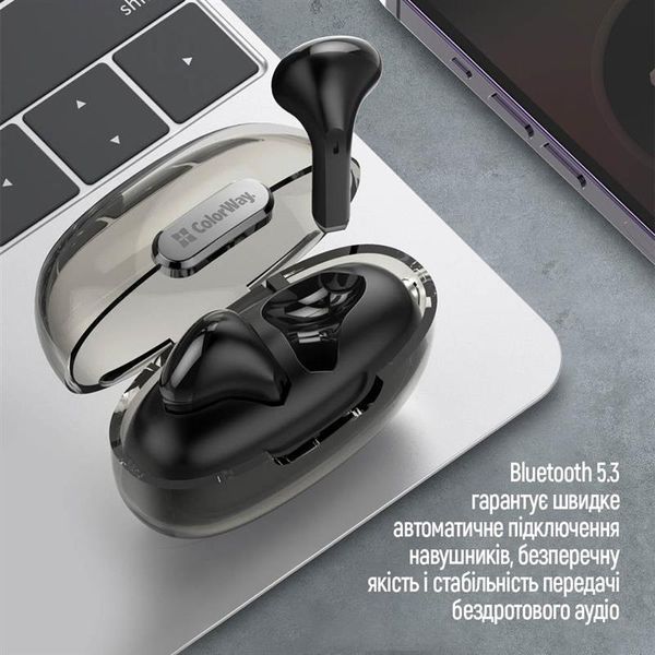Навушники TWS ColorWay Slim TWS-2 Black (CW-TWS2BK) 579191ua фото