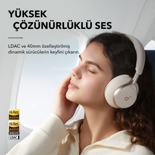 Навушники з мікрофоном Anker SoundCore Space One Latte Cream (A3035G21) 507357 фото