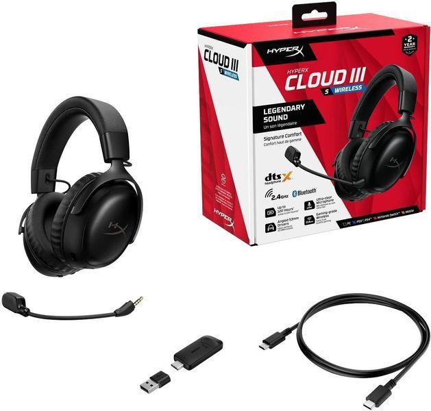 Навушники з мікрофоном HyperX Cloud III S Wireless Black (A59YZAA) 608435 фото