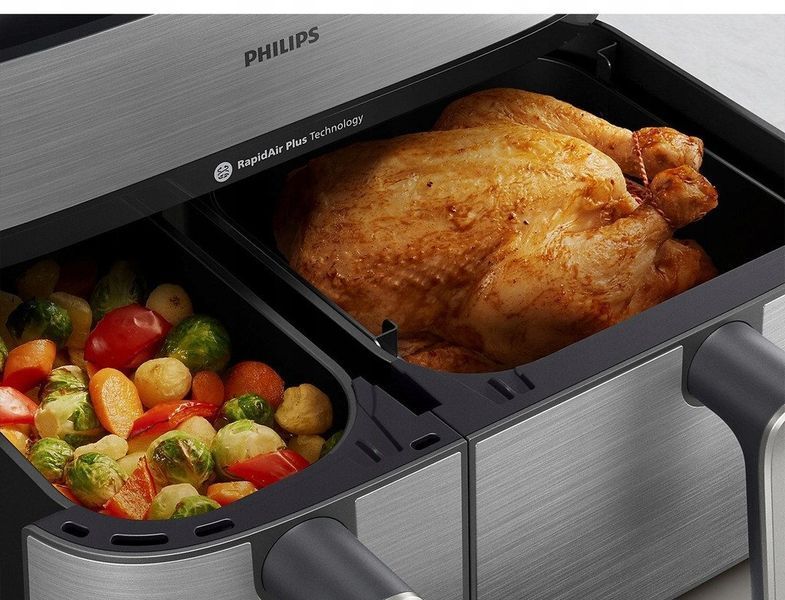 Мультипіч (аерофритюрниця) Philips Dual Basket Airfryer 5000 Series NA555/00 595511 фото