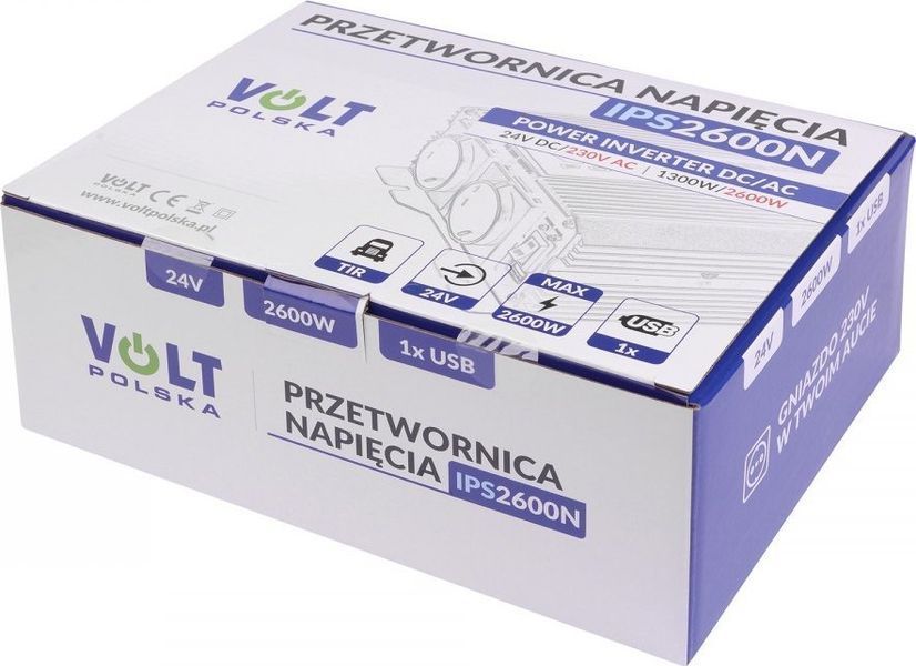 Перетворювач DC-AC Volt Polska IPS 2600 N 24/230V 1300/2600W (3IPSN26024) 508213 фото