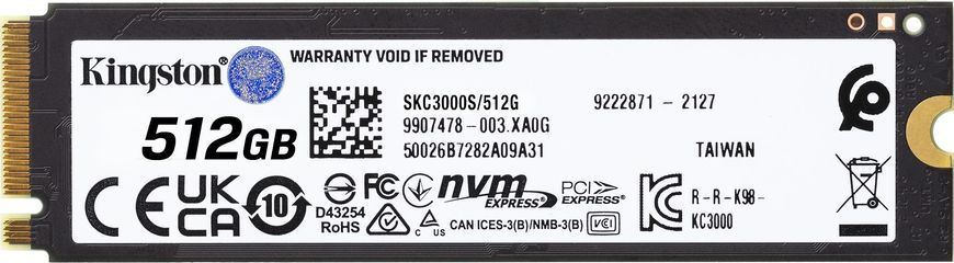 SSD накопичувач Kingston KC3000 512 GB (SKC3000S/512G) 360564ua фото
