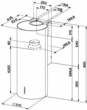 Вытяжка декоративная Faber Cylindra Plus Wh Gloss 485949 фото