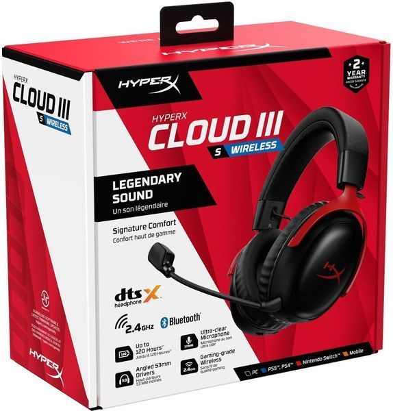 Навушники з мікрофоном HyperX Cloud III S Wireless Black/Red (A59Z0AA) 608436 фото