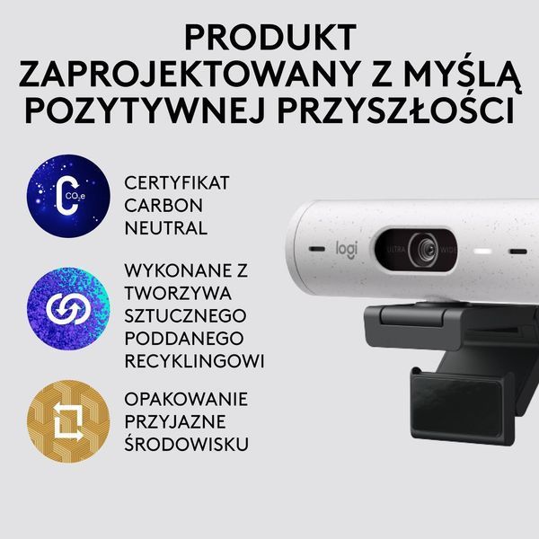 Веб-камера Logitech Brio 500 Off White (960-001428) 437564ua фото
