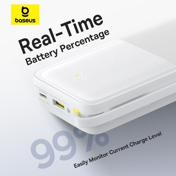 Зовнішній акумулятор (павербанк) Baseus Bipow 2 20000mAh 20W White (P10077101213-01) 627165ua фото