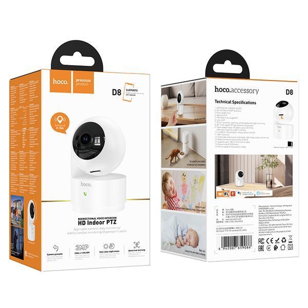 IP-камера відеоспостереження Hoco D8 Indoor PTZ HD (6942007659093) 627115ua фото