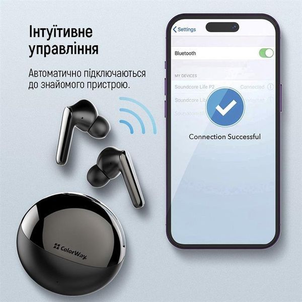 Наушники TWS ColorWay TWS-3 Black (CW-TWS3BK) 579192ua фото