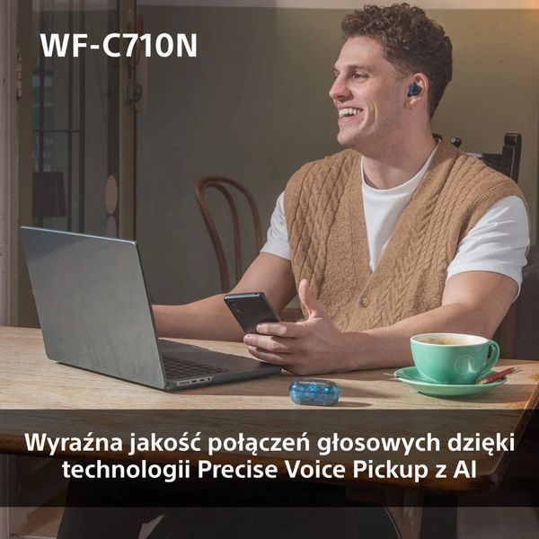 Наушники TWS Sony WF-C710N Blue 572980ua фото