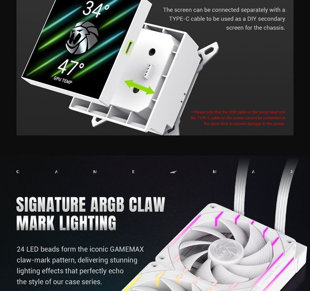 Водяное охлаждение GameMax Hailstorm 360 WH 628001ua фото