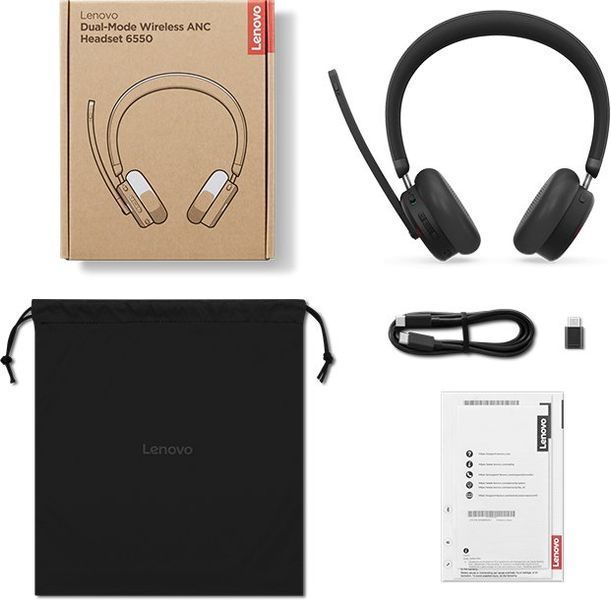 Навушники з мікрофоном Lenovo 6550 Black (4XD1S19777) 620828 фото
